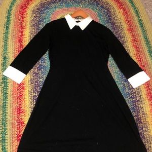 Black dress with white collar